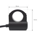 Status LED in black aluminium housing for 22 mm handlebars 6 Volt and 12 Volt