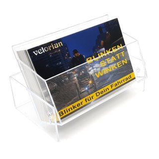 60 business cards &quot;Blinken statt Winken&quot; in acrylic box for the counter (german)