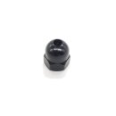 M8 Aluminium Hutmutter matt schwarz mit Bohrung 4,5 mm