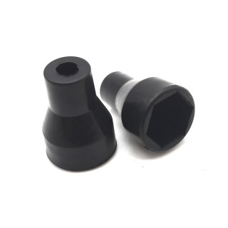 1 pair M8 rubber cover sleeves matt black