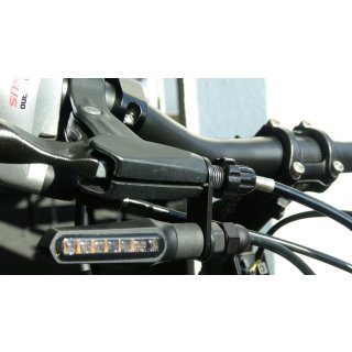 1 pair of turn signal bracket for mounting turn signals on the Bowden cable brake lever. 