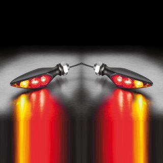 1 pair Kellermann Rhombus S DF Dark, LED indicator 3 in 1, tinted glass, rear left and right