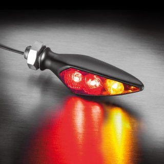 1 pair Kellermann Rhombus S DF Dark, LED indicator 3 in 1, tinted glass, rear left and right