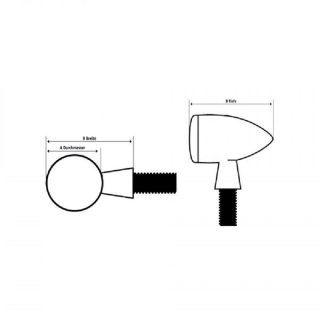 1 pair HIGHSIDER ROCKET BULLET LED taillight, brake light, turn signal, black