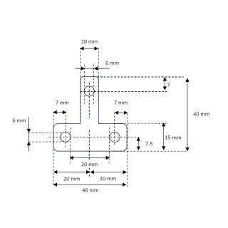 Blinker-Halterung BHW3 plus T-Winkel BHRM1